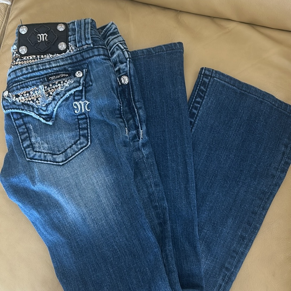 MissMe Jeans bootcut size 24. JP6067B Boot - Picture 5 of 9